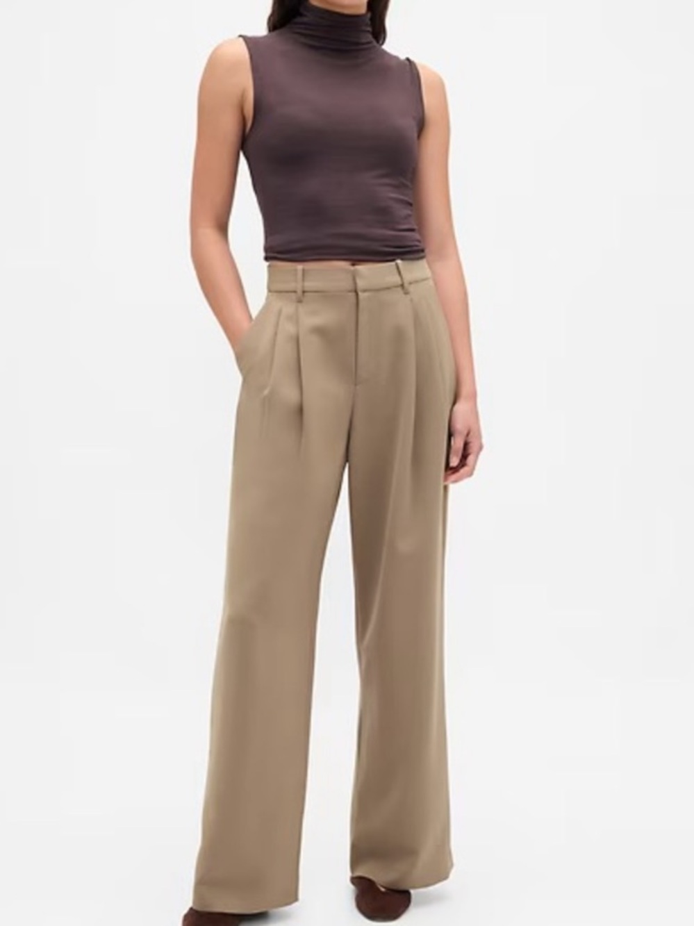 GAP Easy Trouser Wide Leg Warm Golden Brown